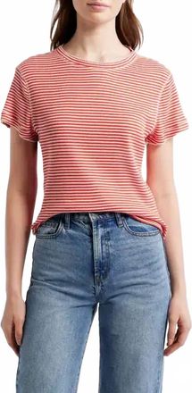 The Great. Little Cotton Blend T-Shirt In Pimento Stripe