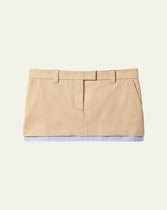 Miu Miu Layered Cotton Mini Skirt