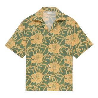 Dr&ocirc;le de Monsieur Hibiscus Monogramme Shirt - Heren - Korte mouwen Overhemden - Veelkleurig - M - Katoen - Overhemden