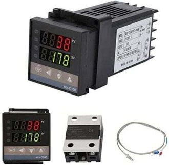 OEM Controlador De Temperatura Pid Rexc100, Kit De Termostato Digital Ac110v-240v, 0&deg;-1300&deg;, Regulador De Temperatura Digital Led Con Alarma