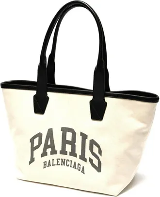 Balenciaga Black Canvas Leather Tote Bag (Pre-Owned)