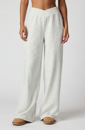 Florence By Mills Cozy Crush V Wide Leg Sweatpants in Heather Ice at Nordstrom, Size Xx-Small