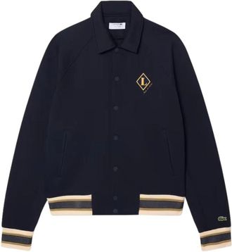 Lacoste French Made Varsity Badge Jacket - Heren - Bomber jackets - Blauw - M - Katoen - Jassen