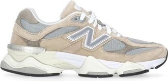 New Balance Beige Suede Trainers with Logo Detail