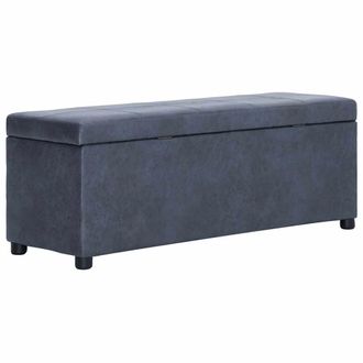 vidaXL Vidaxl - Panca Vano Portaoggetti 116 Cm Grigia In Similpelle Scamosciata