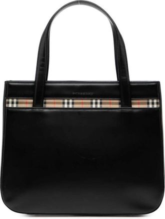 Burberry Pre-owned Burberry House Check Trimmed Leather Handbag Ladies NPF60HGQE7TN4T5X