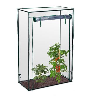 Relaxdays 3 Invernaderos Tomates, 100 X 150 X 50 Cm, Mini Huerto, Jard&iacute;n O Balc&oacute;n, Vertical, Acero, Pvc, Transparente