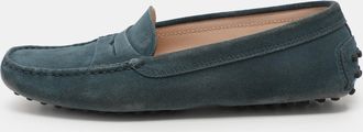 Tod's Tods Pine Green Suede Gommino Slip On Loafers