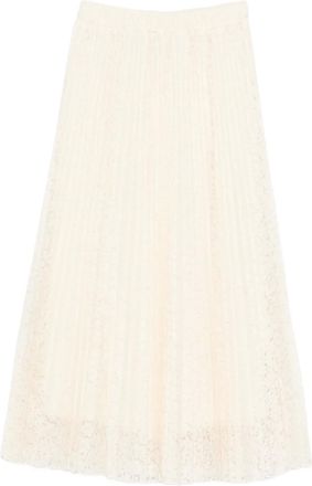 Ermanno Scervino pleated floral midi skirt - women - Polyester/Nylon/Acetate/Polyamide/Silk - 40 - Neutrals
