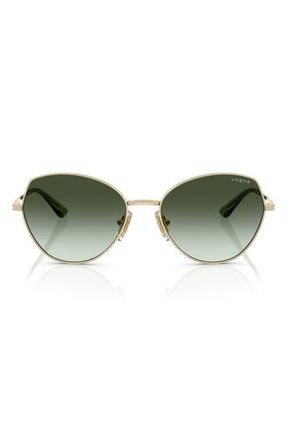 Vogue Eyewear 56mm Gradient Oval Sunglasses in Pale Gold at Nordstrom