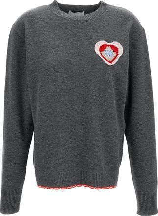 Stella McCartney Round-neck Truien - Dames - Ronde hals truien - Grijs - M - Wol - Truien & Vesten