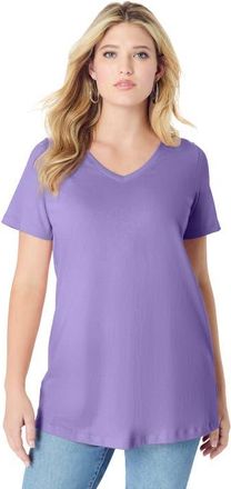 Roaman's Plus Size Ultimate Short Sleeve Swing Tee in Vintage Lavender at Nordstrom, Size 36