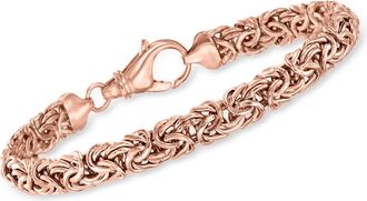 Ross-Simons 18kt Rose Gold Over Sterling Silver Byzantine Bracelet