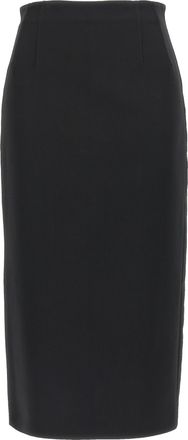 Max Mara Black Viscose Midi Womens Skirt