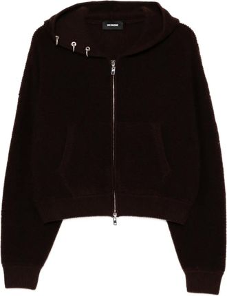 We11done Felpa con zip - Marrone
