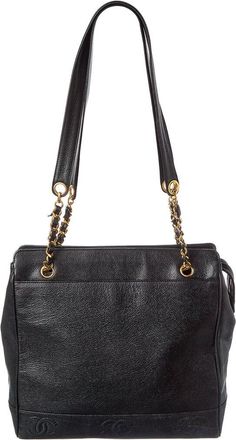Chanel Black Caviar Leather Triple Cc Zip Tote (Authentic Pre-Loved)