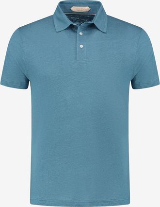 Aur&eacute;lien Kurz&auml;rmeliges Polohemd aus Leinenjersey