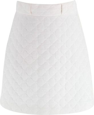 Fendi Cream A-Line Silk Mini Skirt Size XS