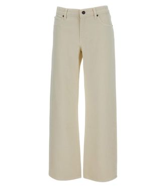Frame Denim Off White Straight Low Rise Jeans