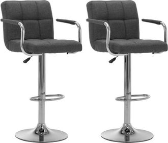 vidaXL Sedie da Bar 2 pz Grigio Scuro in Tessuto - Vidaxl
