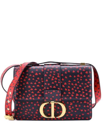 Dior 30 Montaigne Flap Bag Printed Leather shoulder bag - Blauw