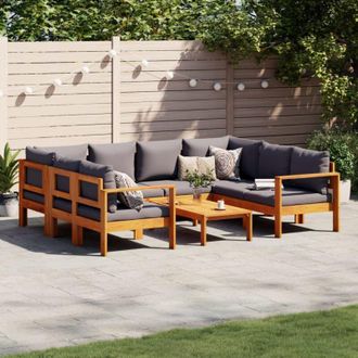 vidaXL Set De Sof&aacute;s De Jard&iacute;n Con Cojines 6 Pzas Madera Maciza Acacia Vidaxl