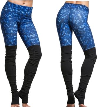 Alo Yoga Goddess Ribbed Kaleidoscope High Waist Leggings in Blue/Black Women