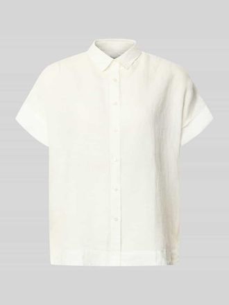 0039 Italy 0039 Italy Leinenbluse mit Knopfleiste Modell DOLLY in Weiss, Gr&ouml;&szlig;e XXL