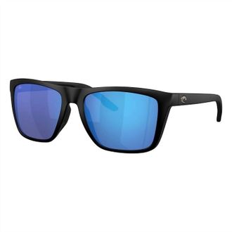 Costa Mens Mainsail Xl Sunglasses In Matte Black Blue Mirror