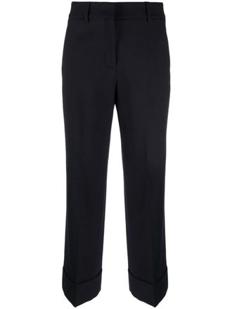 Incotex pressed-crease cotton-blend tailored trousers - Blue