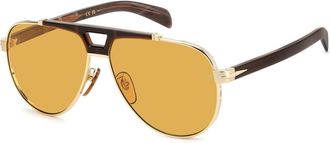 David Beckham DB 7169/S 01Q/HO Mens Sunglasses Gold Size 62