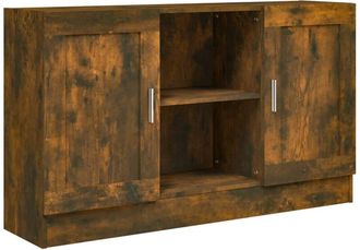 vidaXL Vidaxl - Aparador madera contrachapada color roble ahumado 120x30,5x70cm