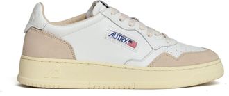 Autry White Beige Medalist Low Suede Sneakers
