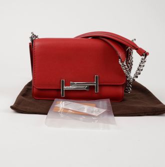 Tod's Leather Chain Crossbody Bag Red