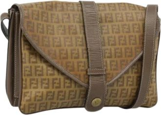 Fendi Pre-owned Zucchino Shoulder Bag - Dames - Vintage Schoudertas - Beige - ONE Size - Leer - Vintage