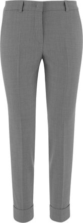 Ql2 Quelledue Light Gray Tailored Stretch Wool Straight-Leg Pants