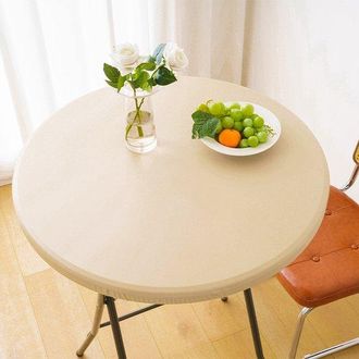 OEM 1 Funda Redonda Impermeable Para Mesas Auxiliares De Exterior - Mantel De Vinilo Para Comer En La Terraza - 60 Cm - Champ&aacute;n