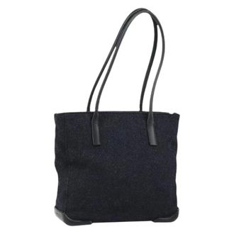 Prada Pre-owned Tote Bags, female, Gray, Size: ONE SIZE Pre-owned Vintage Wool Tote Bag