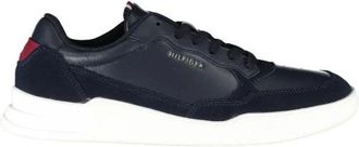 Tommy Hilfiger Blauwe Leren Sneakers Moderne Sportieve Look - Heren - Sneakers - Blauw - 40 EU - Polyester - Schoenen