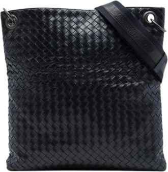 Bottega Veneta Pre-owned Geweven Leren Crossbody Tas - Dames - Vintage Schoudertas - Zwart - ONE Size - Leer - Vintage