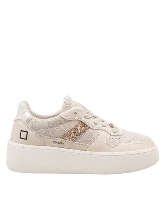 D.A.T.E. D. A.T. E. Platform Sneakers In Hairy Suede And Textured Leather