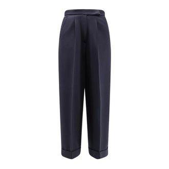 Max Mara Mxmrugiada Trousers - female - Max Mara - Wide Trousers - Blue - XS - Trousers