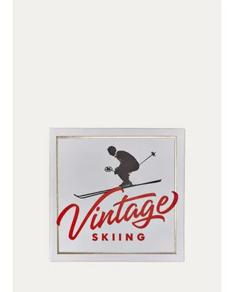 Graphic Image Vintage Skiing: Nostalgic Images from the Golden Age of Skiing Leather-Bound Book by Ray Atkeson