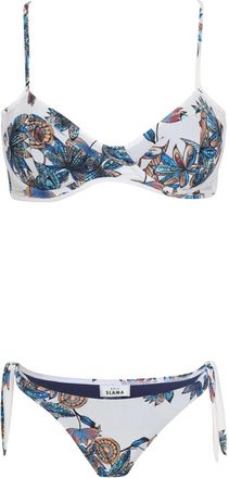Amir Slama Bikini a fiori - Bianco