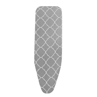OEM Funda Para Tabla De Planchar - 110 Cm X 34 Cm, Algod&oacute;n, Forro De Fieltro, Resistente Al Calor, Estampado A Cuadros Grises Y Blancos