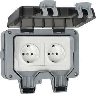 OEM Enchufe Impermeable Ip66, Enchufes Exteriores Resistentes A La Intemperie, Enchufe De Pared Exterior, Caja De Conexiones Impermeable, Enchufe Doble Im