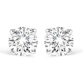 House of Brilliance 14K White Gold 1.0 Cttw Lab Grown Diamond Solitaire Stud Earrings
