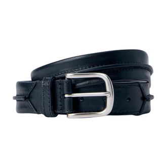 Dries Van Noten Belts, male, Black, Size: 105 CM Embossead Seam Leather Belt