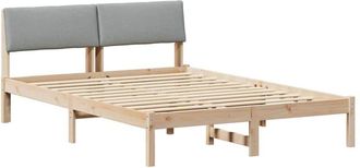 vidaXL Estructura De Cama Marr&oacute;n Y Gris Claro 135 X 190 Cm Vidaxl