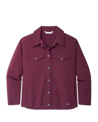 Stio | Womens Overstory Insulated Snap Shirt, Size Extra Small in Aubergine